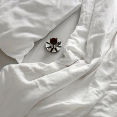 Pure White Linen Duvet Cover 2