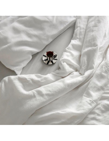 Pure White Linen Duvet Cover