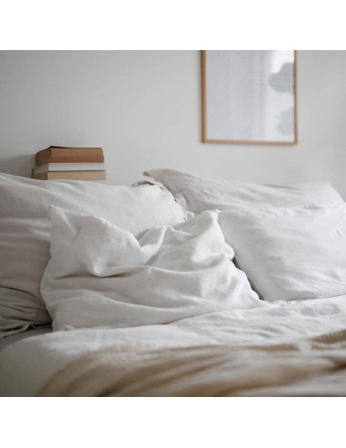 Pure White Linen Pillowcase