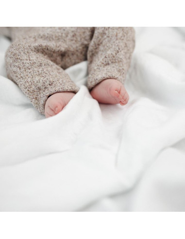 Junior lanena prevleka za odejo Pure white