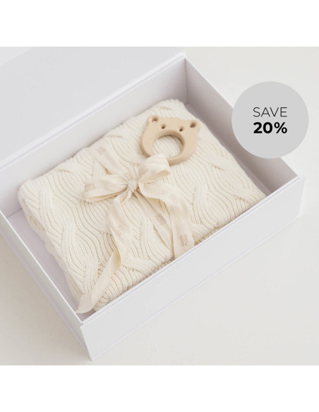 Komplet z grizalom v darilni škatli