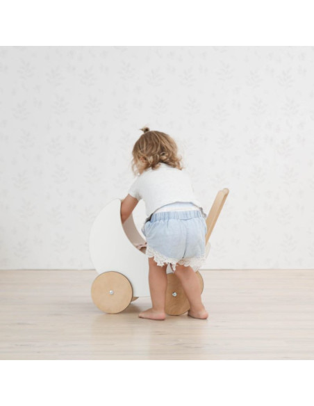 Lesena igrača voziček za punčke