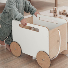 Wooden Toy Chest on Wheels 2