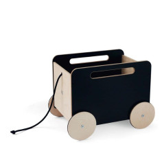Wooden Toy Chest on Wheels - blackboard