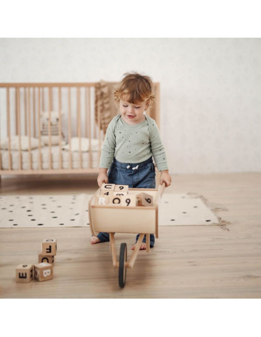 Wooden Toy Wheelbarrow for Kids