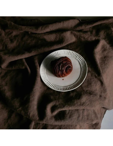 Lanena prevleka za odejo Mocha