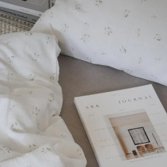 Olive Tree Muslin Pillowcase 2