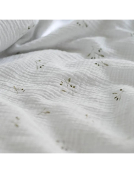 Olive Tree Muslin Duvet Cover