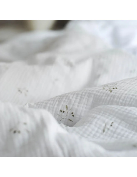 Olive Tree Muslin Duvet Cover