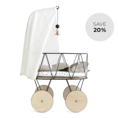 Set posteljice za lutke s posteljnino in baldahinom