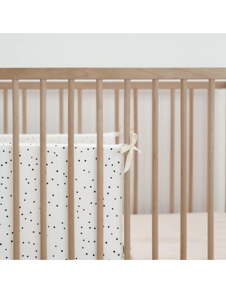 Zaščitna obroba za otroško posteljo - Black Confetti