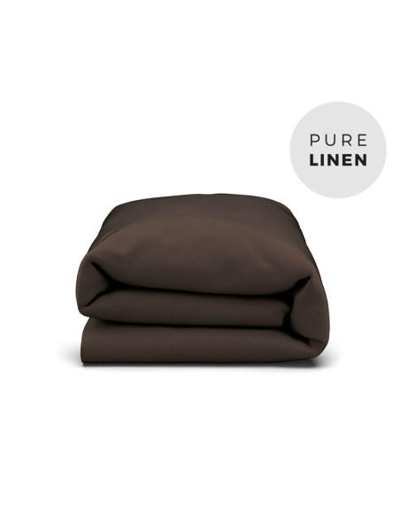 Chocolate Linen Duvet Cover