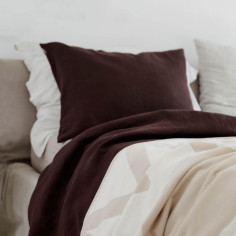 Chocolate Linen Duvet Cover 2