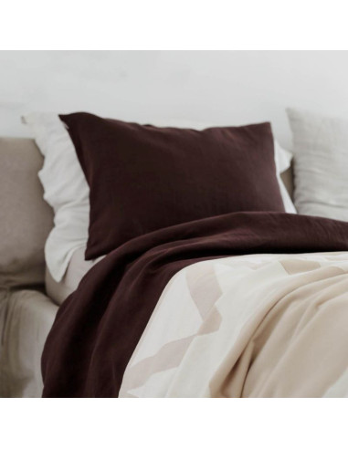 Chocolate Linen Duvet Cover