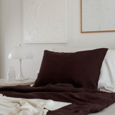 Chocolate Linen Pillowcase 2