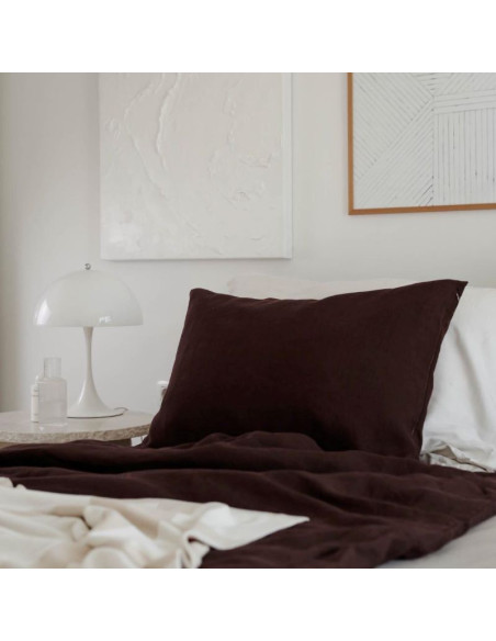 Chocolate Linen Pillowcase
