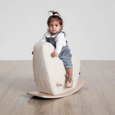 FURRY ROCKING HORSE - ivory 2
