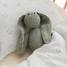 Crochet Cotton Bunny in Olive 2