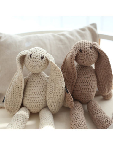 Crochet Cotton Bunny in Stone
