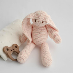 Crochet Cotton Bunny in Apricot 2