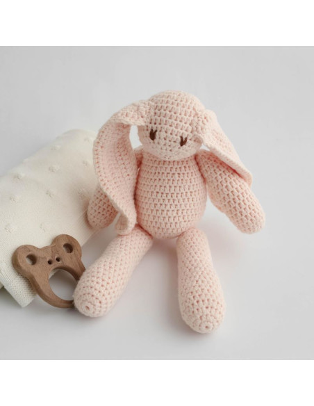 Crochet Cotton Bunny in Apricot