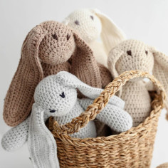 Crochet Cotton Bunny in Cocoa 2