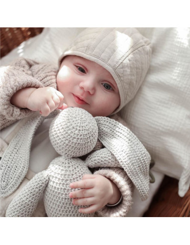 Crochet Cotton Bunny in Silver