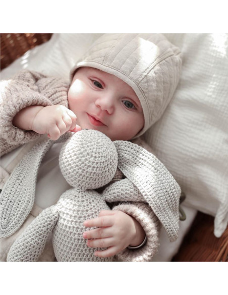 Crochet Cotton Bunny in Silver