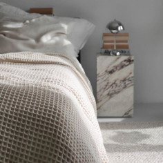 Waffle Bedspread - Cream 2