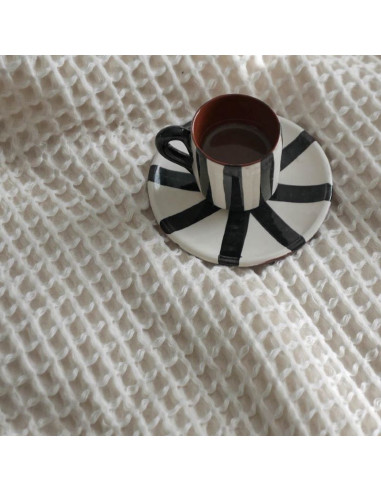 Cream Cotton Waffle Bedspread
