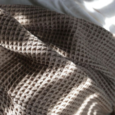 Cotton Waffle Bedspread in mocha 2