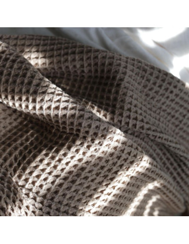 Mocha Cotton Waffle Bedspread