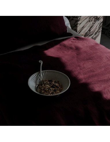 Dark Ruby Linen Duvet Cover