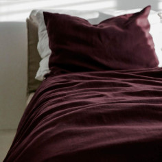 Lanena prevleka za odejo Dark ruby 2