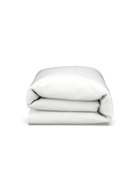 Pure White Linen Double Duvet Cover