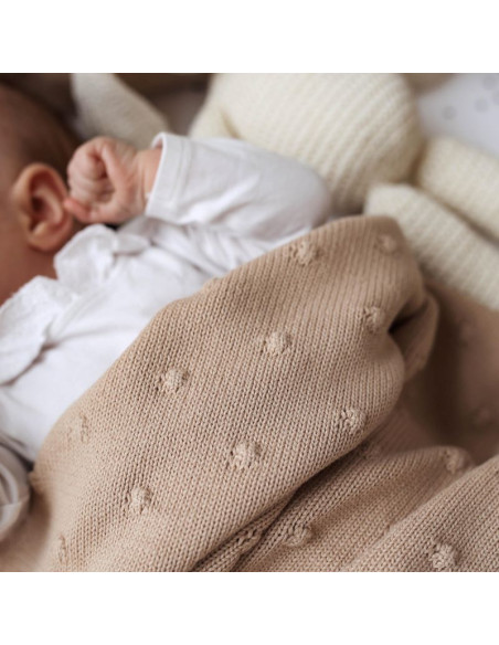 Popcorn Baby Blanket in Mocha