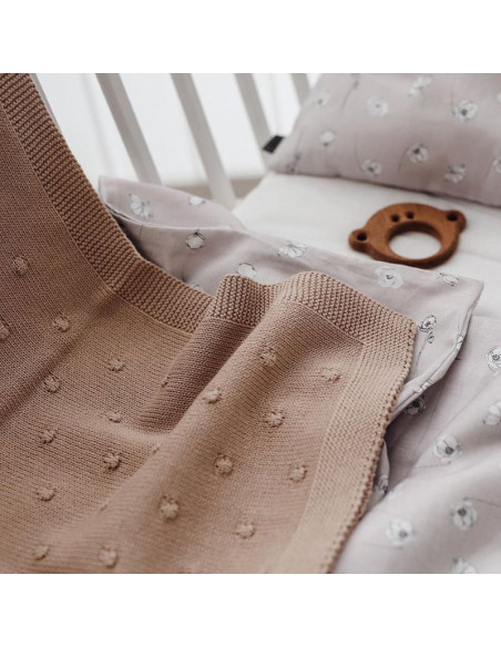 Popcorn Baby Blanket in Mocha