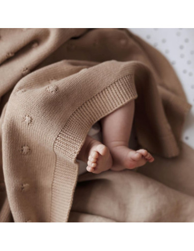 Popcorn Baby Blanket in Mocha