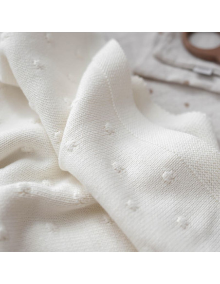 Popcorn Baby Blanket in Cream