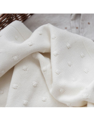 Popcorn Baby Blanket in Cream