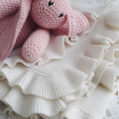 FRILL CASHMERE baby blanket - CREAM 2