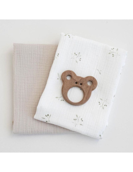 Muslin Cloths 2 pack in Sahara and Olive Tree