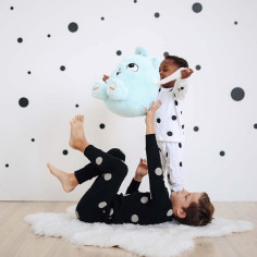 Cotton kids Pyjamas – Black with dots 2