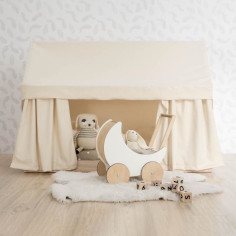 Cotton Bed Frame Canopy in Neutral