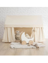 Cotton Bed Frame Canopy in Neutral