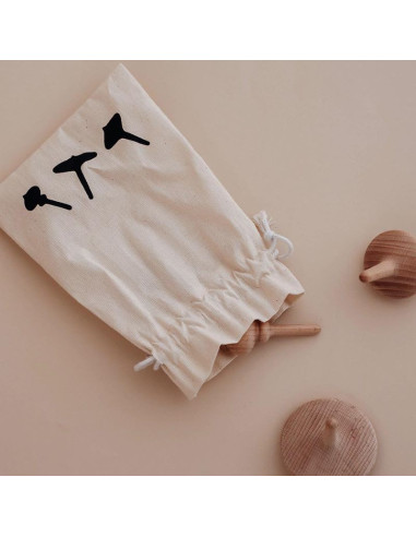 Wooden Spinning Top Three Little Woodies
