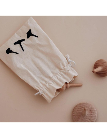 Wooden Spinning Top Three Little Woodies