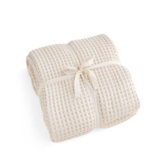 Cream Cotton Waffle Bedspread