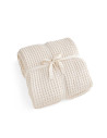 Cream Cotton Waffle Bedspread