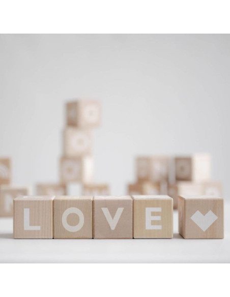 Wooden Alphabet Blocks in White